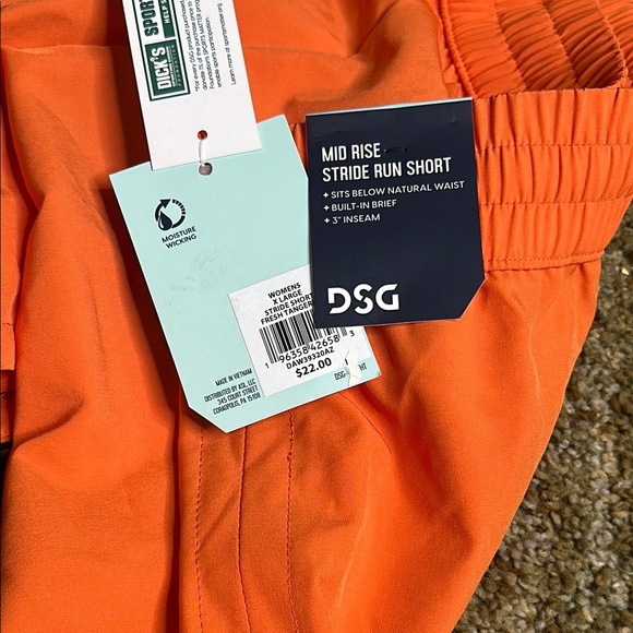 DSG Dick's Sporting Goods Women XL STRIDE Running Shorts 3" Mid Rise Orange NWT - Picture 6 of 11